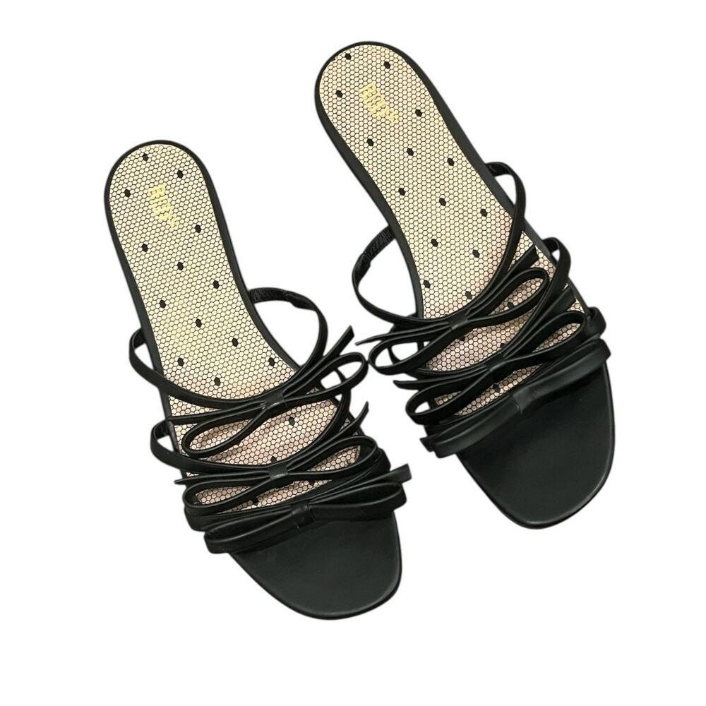 RED Valentino Black 3 Bow Sandals Size 39.5 - Picture 2 of 6